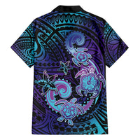 Hawaii Makahiki Turtle Family Matching Short Sleeve Bodycon Dress and Hawaiian Shirt Spiral Polynesian Tattoo LT05 - Polynesian Pride