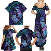 Hawaii Makahiki Turtle Family Matching Summer Maxi Dress and Hawaiian Shirt Spiral Polynesian Tattoo LT05 - Polynesian Pride