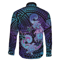 Hawaii Makahiki Turtle Family Matching Summer Maxi Dress and Hawaiian Shirt Spiral Polynesian Tattoo LT05 - Polynesian Pride