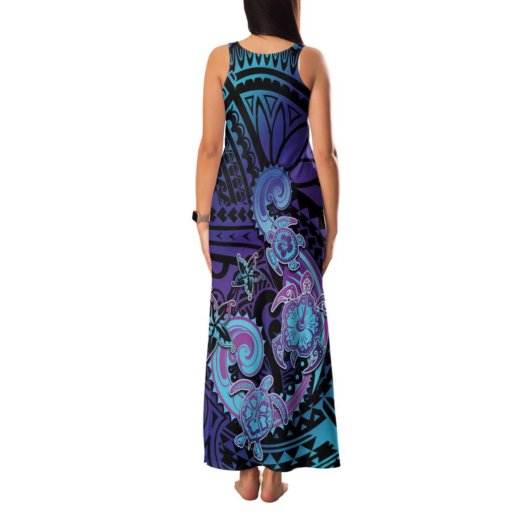 Hawaii Makahiki Turtle Family Matching Tank Maxi Dress and Hawaiian Shirt Spiral Polynesian Tattoo LT05 - Polynesian Pride