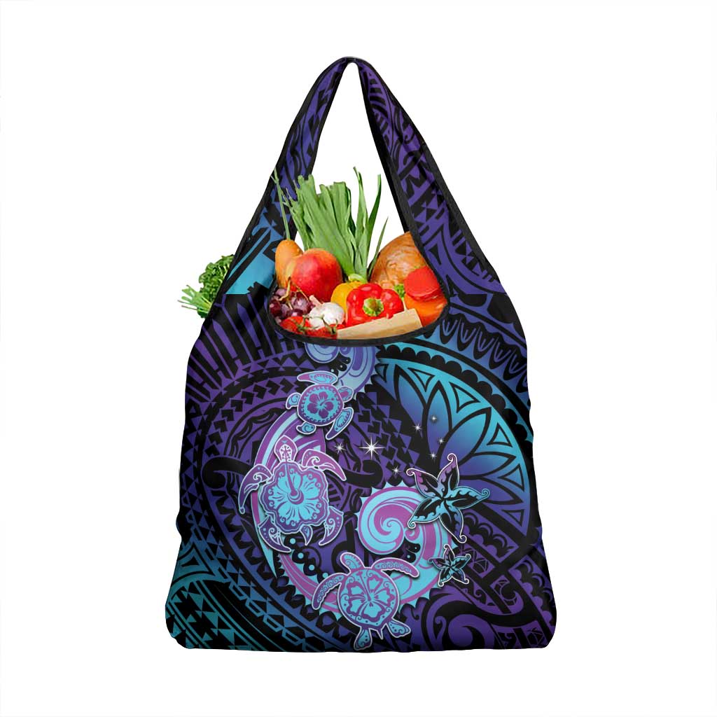 Hawaii Makahiki Turtle Grocery Bag Spiral Polynesian Tattoo LT05 1-pack One Size Purple - Polynesian Pride