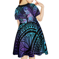 Hawaii Makahiki Turtle Kid Short Sleeve Dress Spiral Polynesian Tattoo LT05 - Polynesian Pride