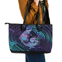 Hawaii Makahiki Turtle Leather Tote Bag Spiral Polynesian Tattoo LT05 - Polynesian Pride