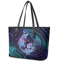 Hawaii Makahiki Turtle Leather Tote Bag Spiral Polynesian Tattoo LT05 - Polynesian Pride