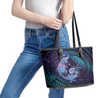 Hawaii Makahiki Turtle Leather Tote Bag Spiral Polynesian Tattoo LT05 - Polynesian Pride