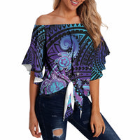 Hawaii Makahiki Turtle Off Shoulder Wrap Waist Top Spiral Polynesian Tattoo LT05 - Polynesian Pride