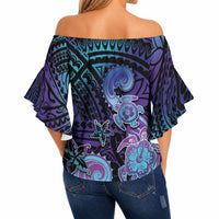 Hawaii Makahiki Turtle Off Shoulder Wrap Waist Top Spiral Polynesian Tattoo LT05 - Polynesian Pride