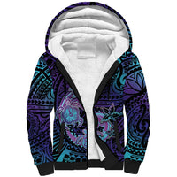 Hawaii Makahiki Turtle Sherpa Hoodie Spiral Polynesian Tattoo LT05 Unisex Purple - Polynesian Pride
