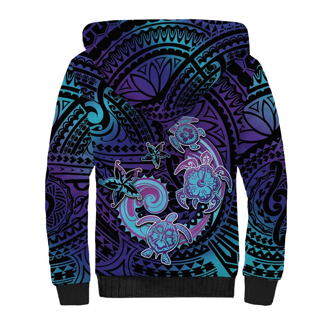 Hawaii Makahiki Turtle Sherpa Hoodie Spiral Polynesian Tattoo LT05 - Polynesian Pride