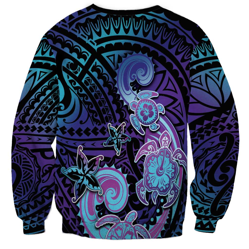 Hawaii Makahiki Turtle Sweatshirt Spiral Polynesian Tattoo