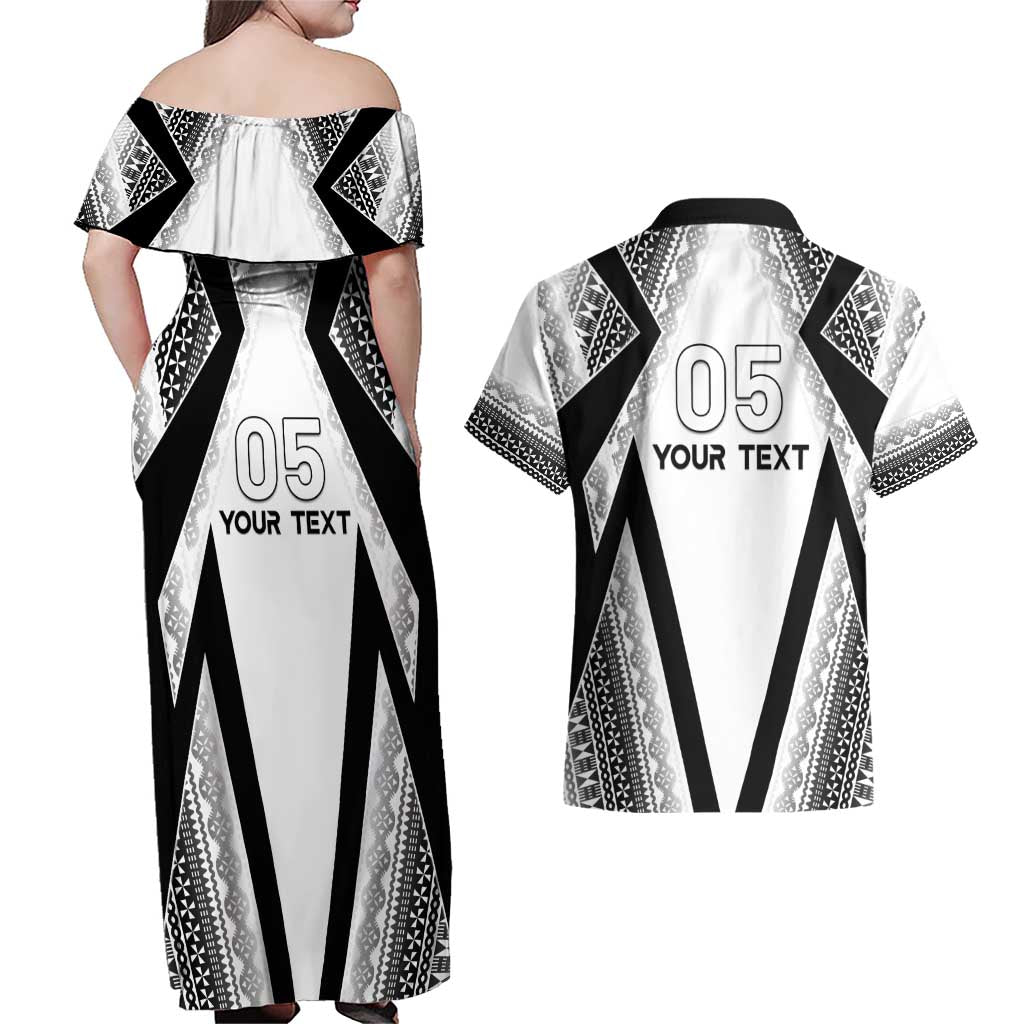 Custom Bula Fiji Football Couples Matching Off Shoulder Maxi Dress and Hawaiian Shirt Go Champions LT05 - Polynesian Pride