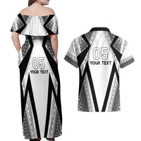 Custom Bula Fiji Football Couples Matching Off Shoulder Maxi Dress and Hawaiian Shirt Go Champions LT05 - Polynesian Pride