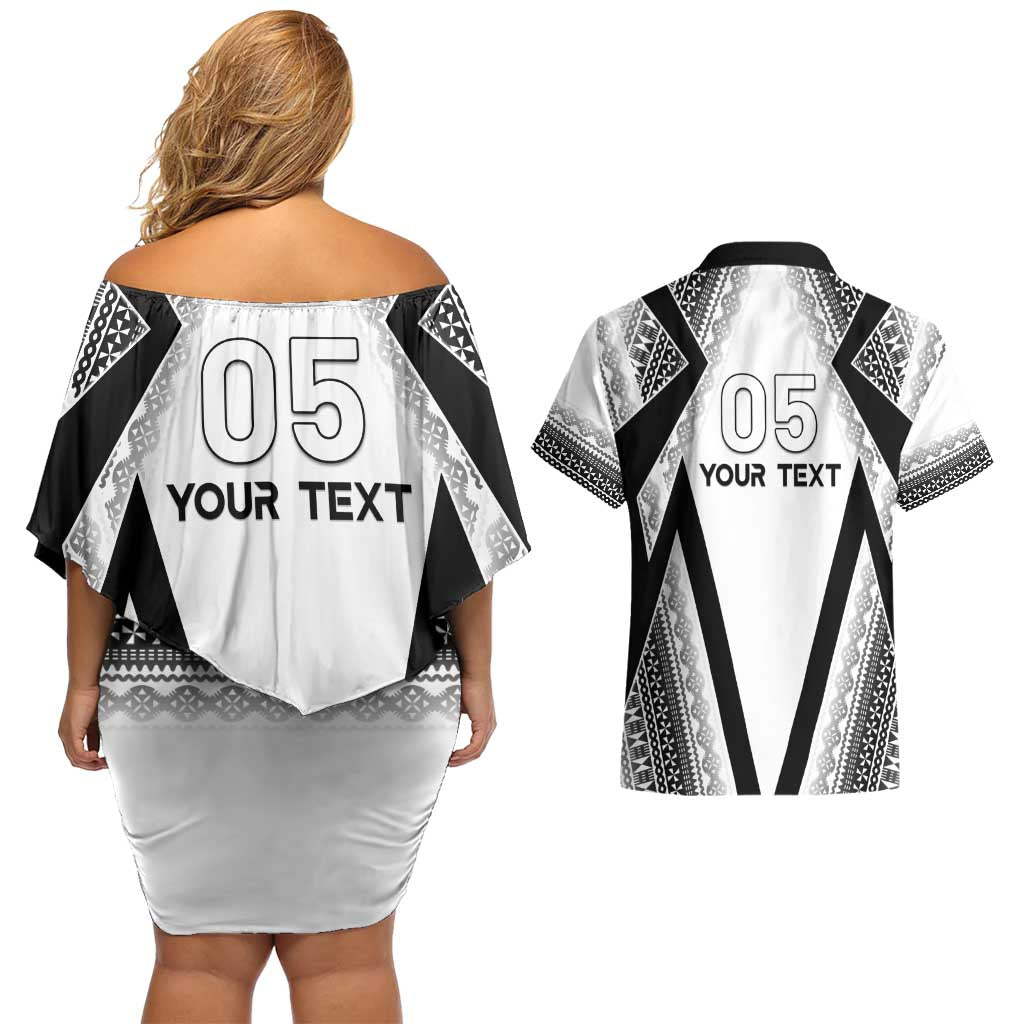 Custom Bula Fiji Football Couples Matching Off Shoulder Short Dress and Hawaiian Shirt Go Champions LT05 - Polynesian Pride