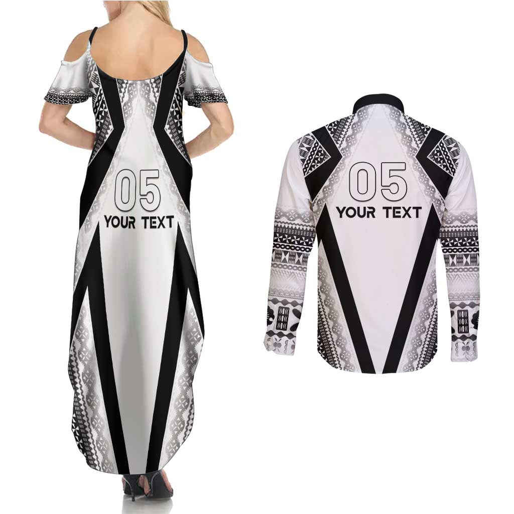 Custom Bula Fiji Football Couples Matching Summer Maxi Dress and Long Sleeve Button Shirt Go Champions LT05 - Polynesian Pride