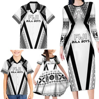 Custom Bula Fiji Football Family Matching Long Sleeve Bodycon Dress and Hawaiian Shirt Go Champions LT05 - Polynesian Pride