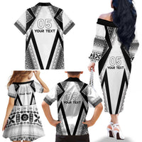 Custom Bula Fiji Football Family Matching Off The Shoulder Long Sleeve Dress and Hawaiian Shirt Go Champions LT05 - Polynesian Pride