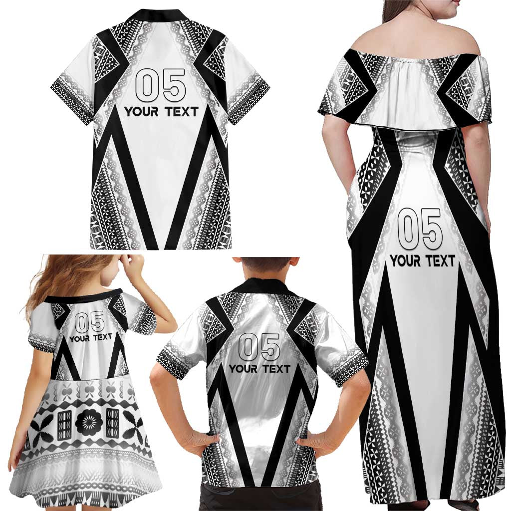 Custom Bula Fiji Football Family Matching Off Shoulder Maxi Dress and Hawaiian Shirt Go Champions LT05 - Polynesian Pride