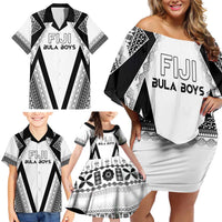 Custom Bula Fiji Football Family Matching Off Shoulder Short Dress and Hawaiian Shirt Go Champions LT05 - Polynesian Pride