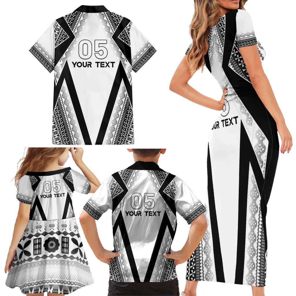 Custom Bula Fiji Football Family Matching Short Sleeve Bodycon Dress and Hawaiian Shirt Go Champions LT05 - Polynesian Pride