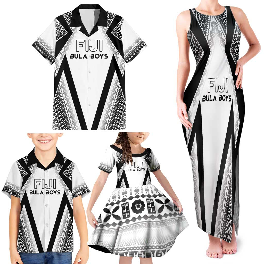 Custom Bula Fiji Football Family Matching Tank Maxi Dress and Hawaiian Shirt Go Champions LT05 - Polynesian Pride