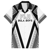 Custom Bula Fiji Football Family Matching Tank Maxi Dress and Hawaiian Shirt Go Champions LT05 Dad's Shirt - Short Sleeve White - Polynesian Pride