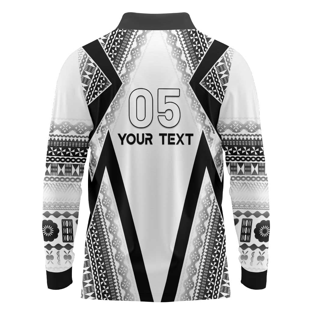 Custom Bula Fiji Football Long Sleeve Polo Shirt Go Champions - Polynesian Pride