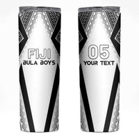 Custom Bula Fiji Football Skinny Tumbler Go Champions LT05 White - Polynesian Pride
