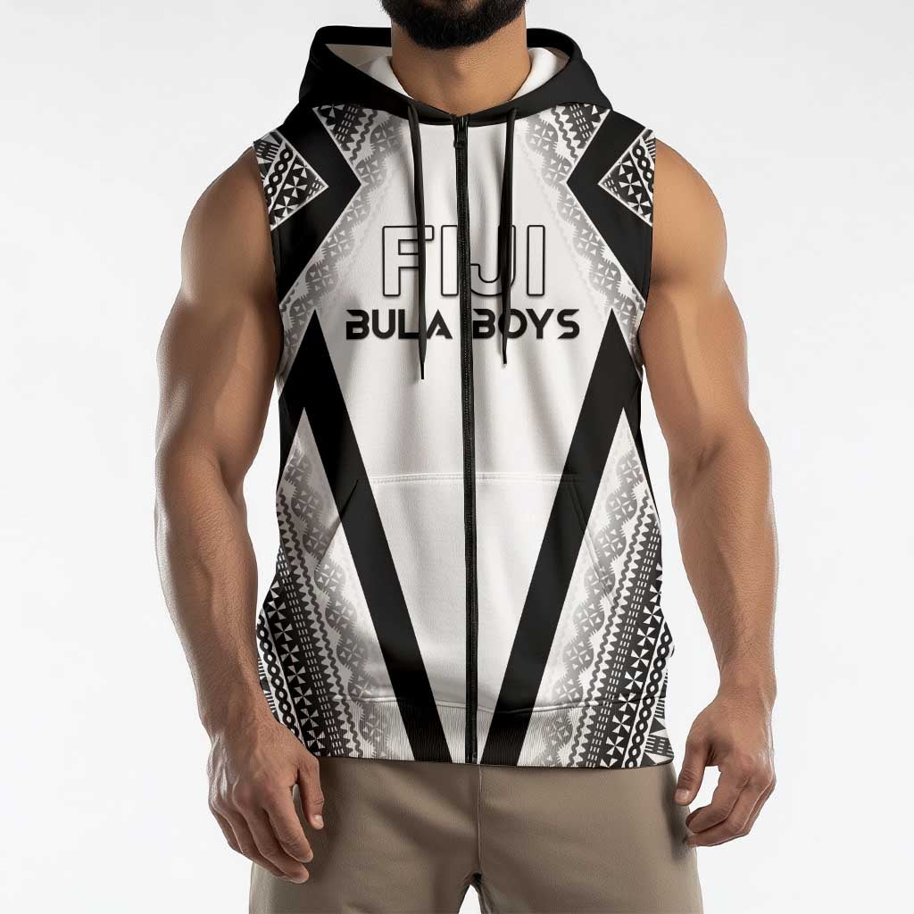 Custom Bula Fiji Football Sleeveless Zip Hoodie Go Champions - Polynesian Pride