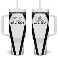 Custom Bula Fiji Football Tumbler With Handle Go Champions - Polynesian Pride