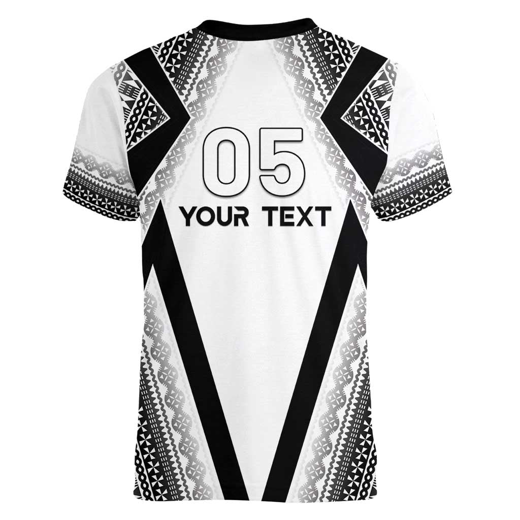 Custom Bula Fiji Football Women V-Neck T-Shirt Go Champions LT05 - Polynesian Pride