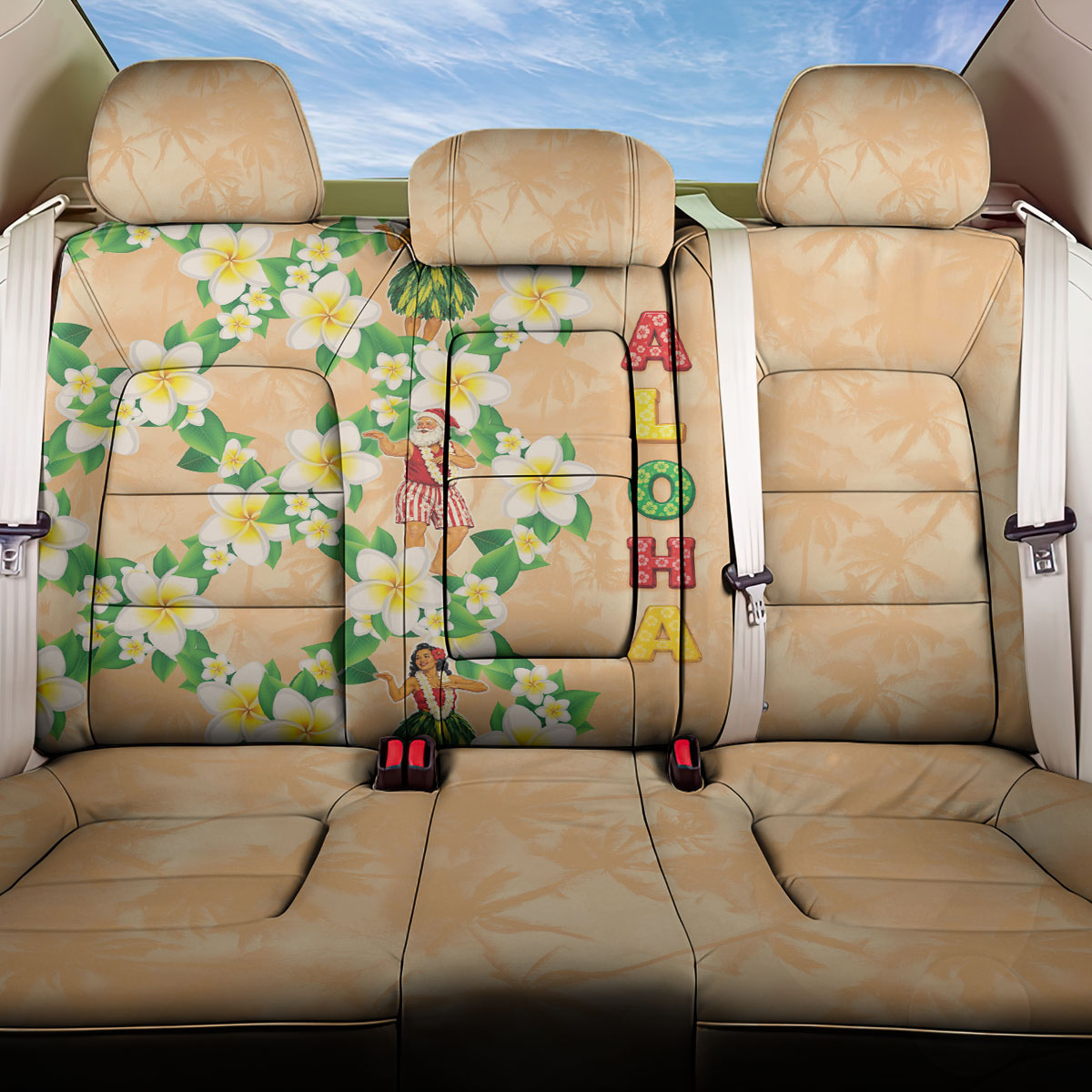 Aloha Hawaii Chilly Christmas Back Car Seat Cover Tropical Vibes