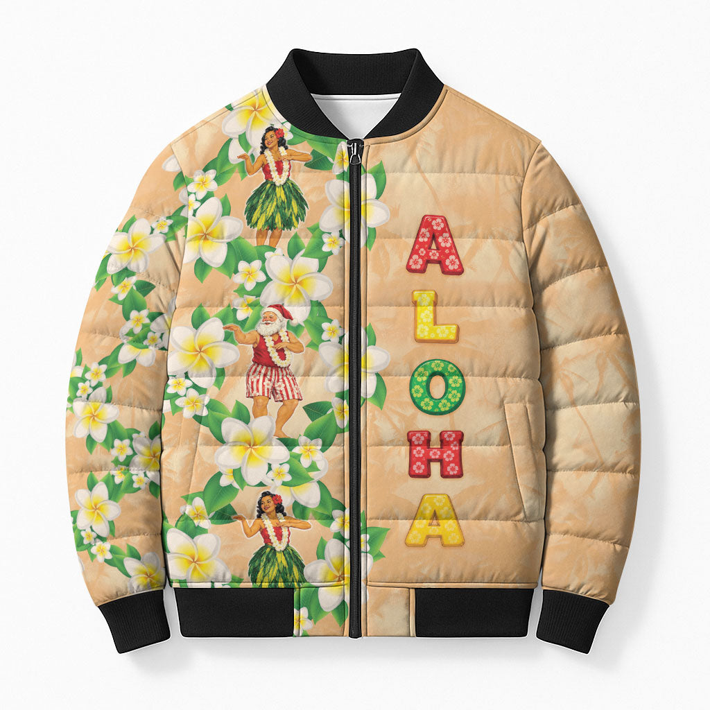 Aloha Hawaii Chilly Christmas Bomber Puffer Jacket Tropical Vibes