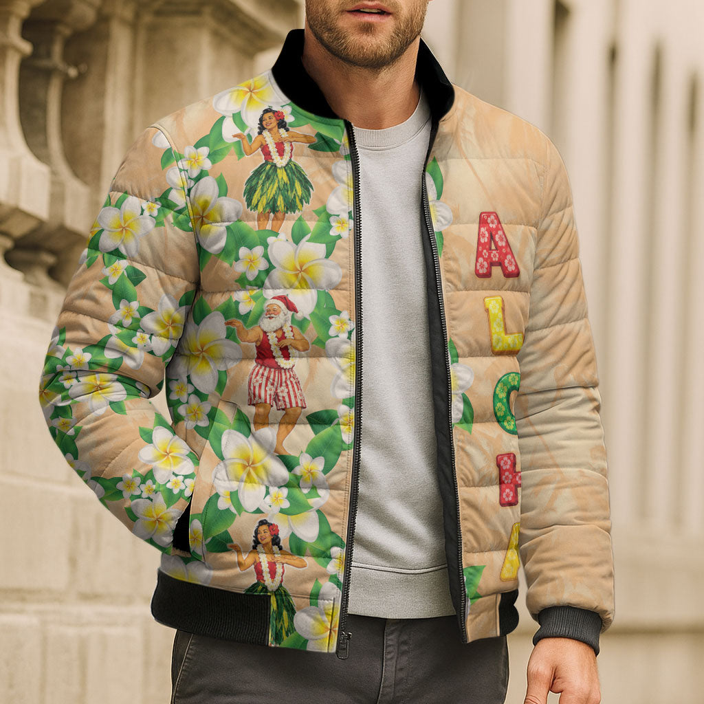 Aloha Hawaii Chilly Christmas Bomber Puffer Jacket Tropical Vibes