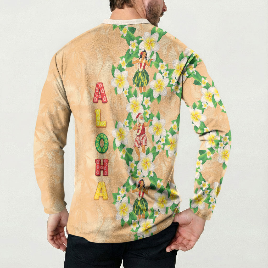 Aloha Hawaii Chilly Christmas Button Sweatshirt Tropical Vibes