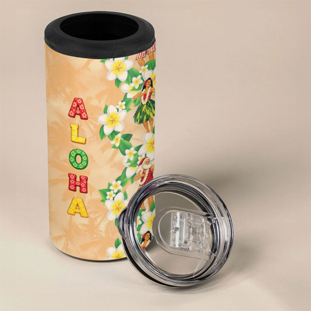 Aloha Hawaii Chilly Christmas 4 in 1 Can Cooler Tumbler Tropical Vibes