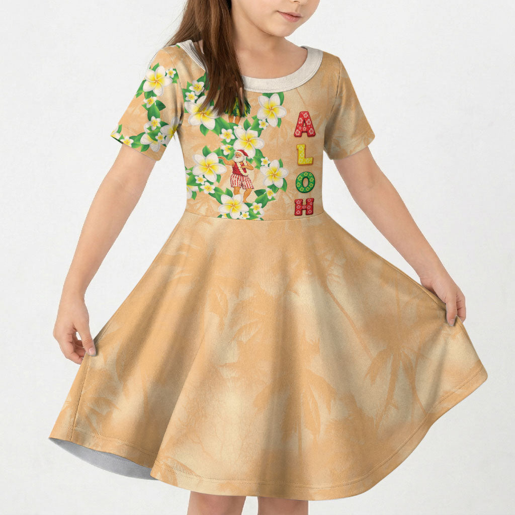 Aloha Hawaii Chilly Christmas Kid Short Sleeve Dress Tropical Vibes