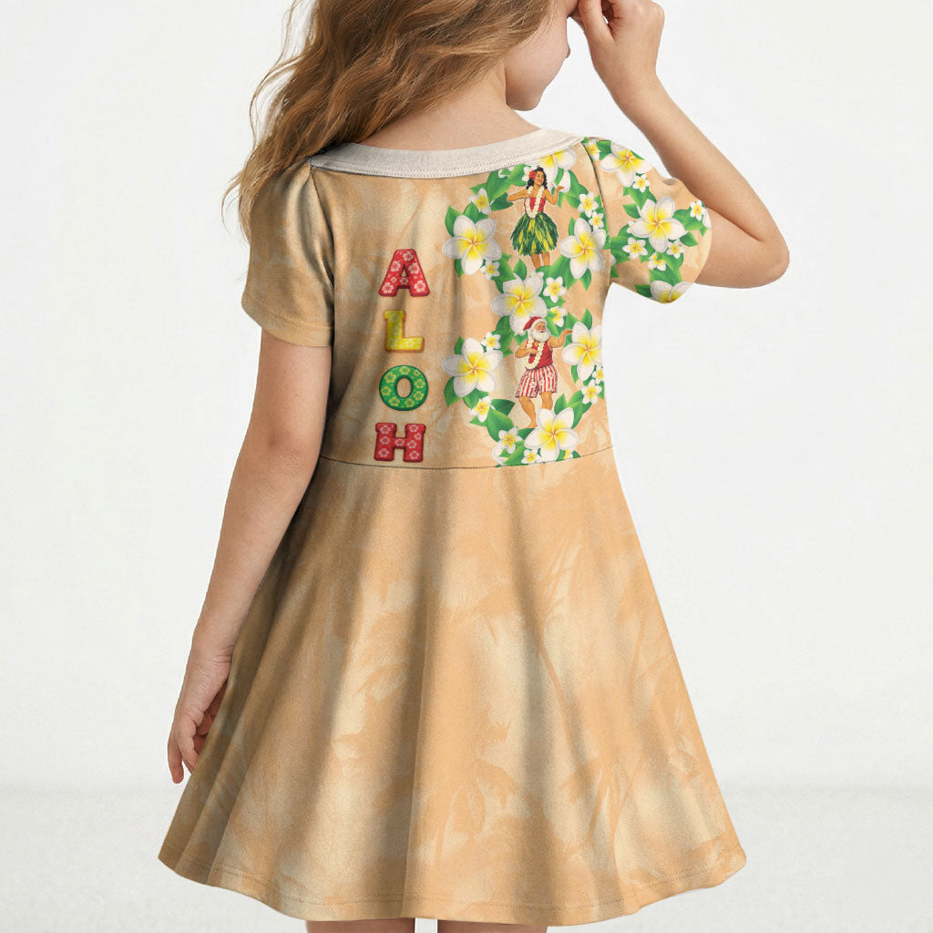 Aloha Hawaii Chilly Christmas Kid Short Sleeve Dress Tropical Vibes