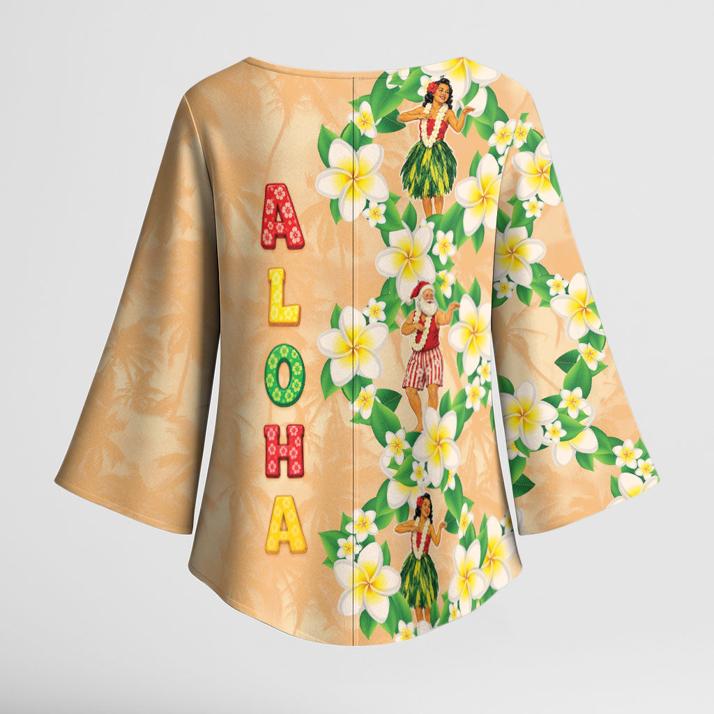 Aloha Hawaii Chilly Christmas Kimono Sleeve Blouse Tropical Vibes