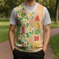 Aloha Hawaii Chilly Christmas Knitted V-Neck Vest Tropical Vibes