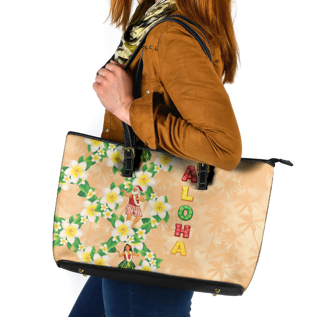 Aloha Hawaii Chilly Christmas Leather Tote Bag Tropical Vibes