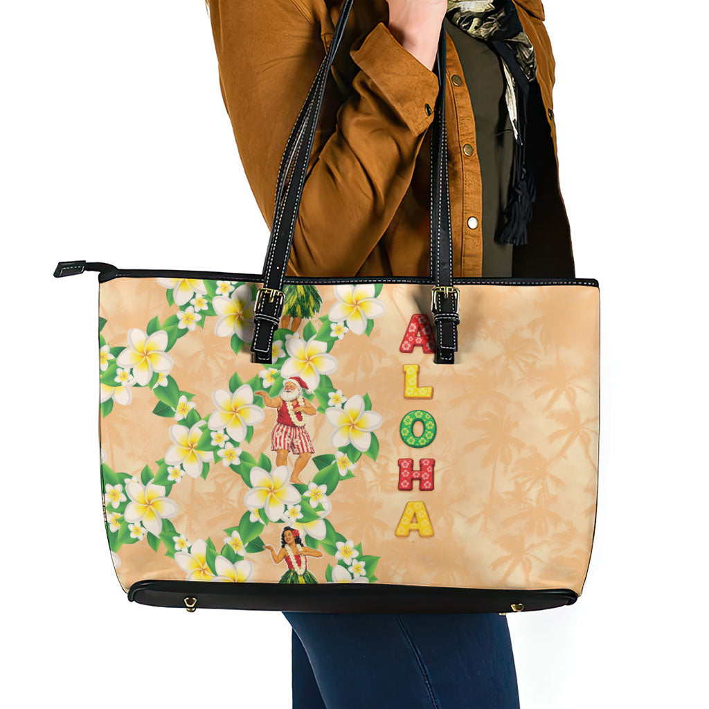 Aloha Hawaii Chilly Christmas Leather Tote Bag Tropical Vibes