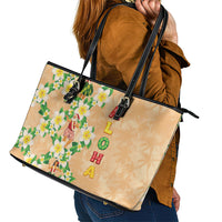 Aloha Hawaii Chilly Christmas Leather Tote Bag Tropical Vibes
