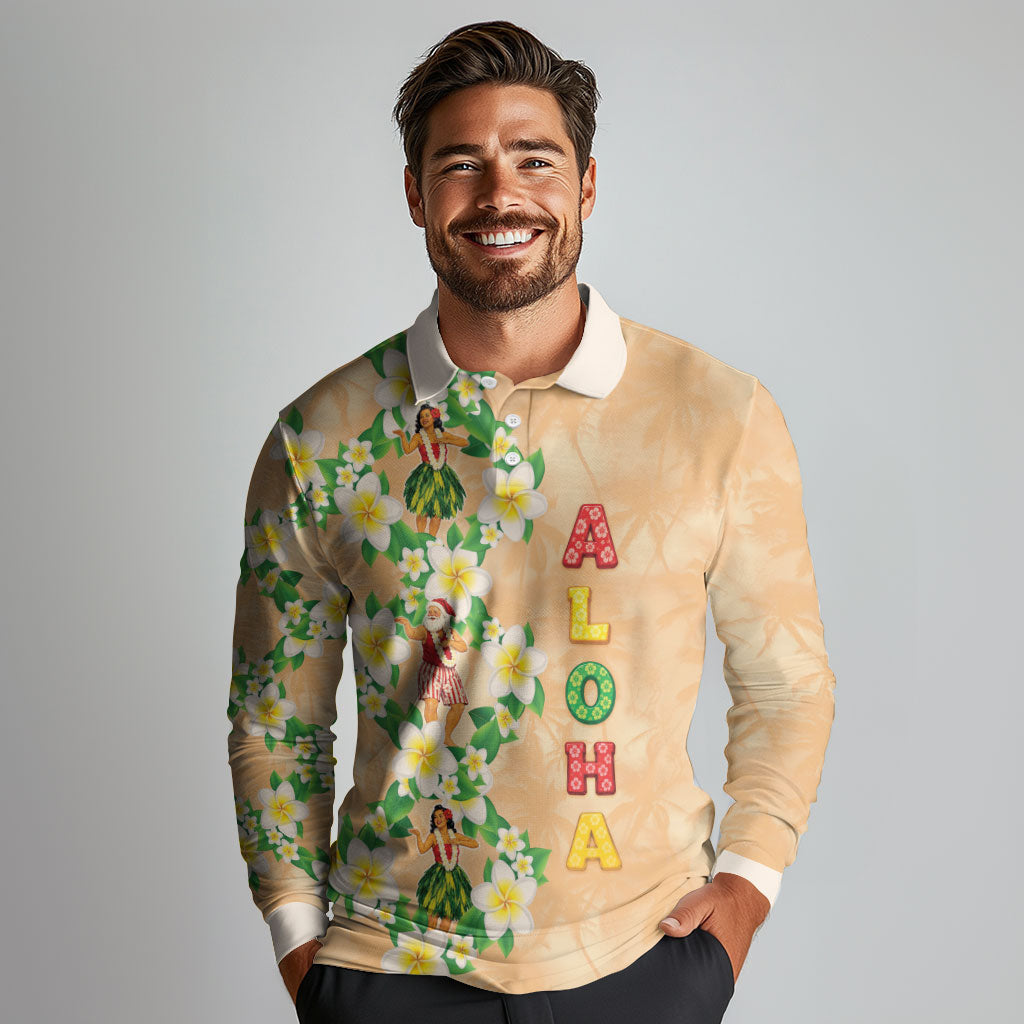 Aloha Hawaii Chilly Christmas Long Sleeve Polo Shirt Tropical Vibes