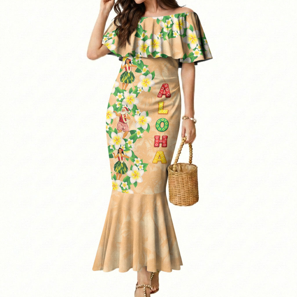 Aloha Hawaii Chilly Christmas Mermaid Dress Tropical Vibes