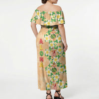 Aloha Hawaii Chilly Christmas Off Shoulder Maxi Dress Tropical Vibes