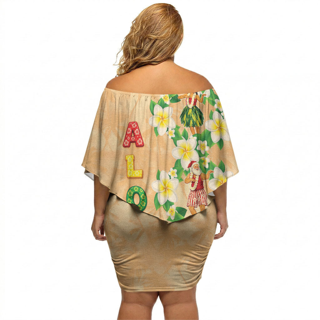 Aloha Hawaii Chilly Christmas Off Shoulder Short Dress Tropical Vibes