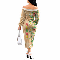 Aloha Hawaii Chilly Christmas Off The Shoulder Long Sleeve Dress Tropical Vibes