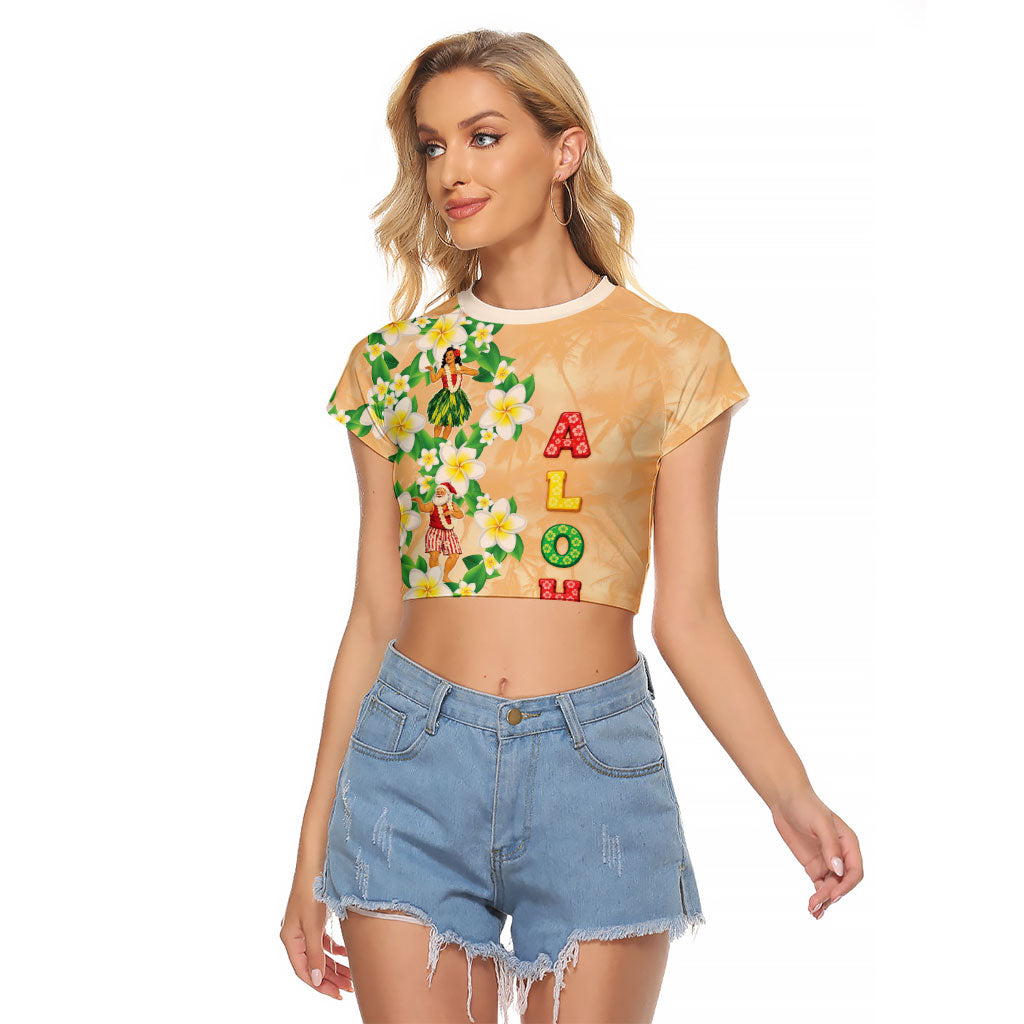 Aloha Hawaii Chilly Christmas Raglan Cropped T Shirt Tropical Vibes