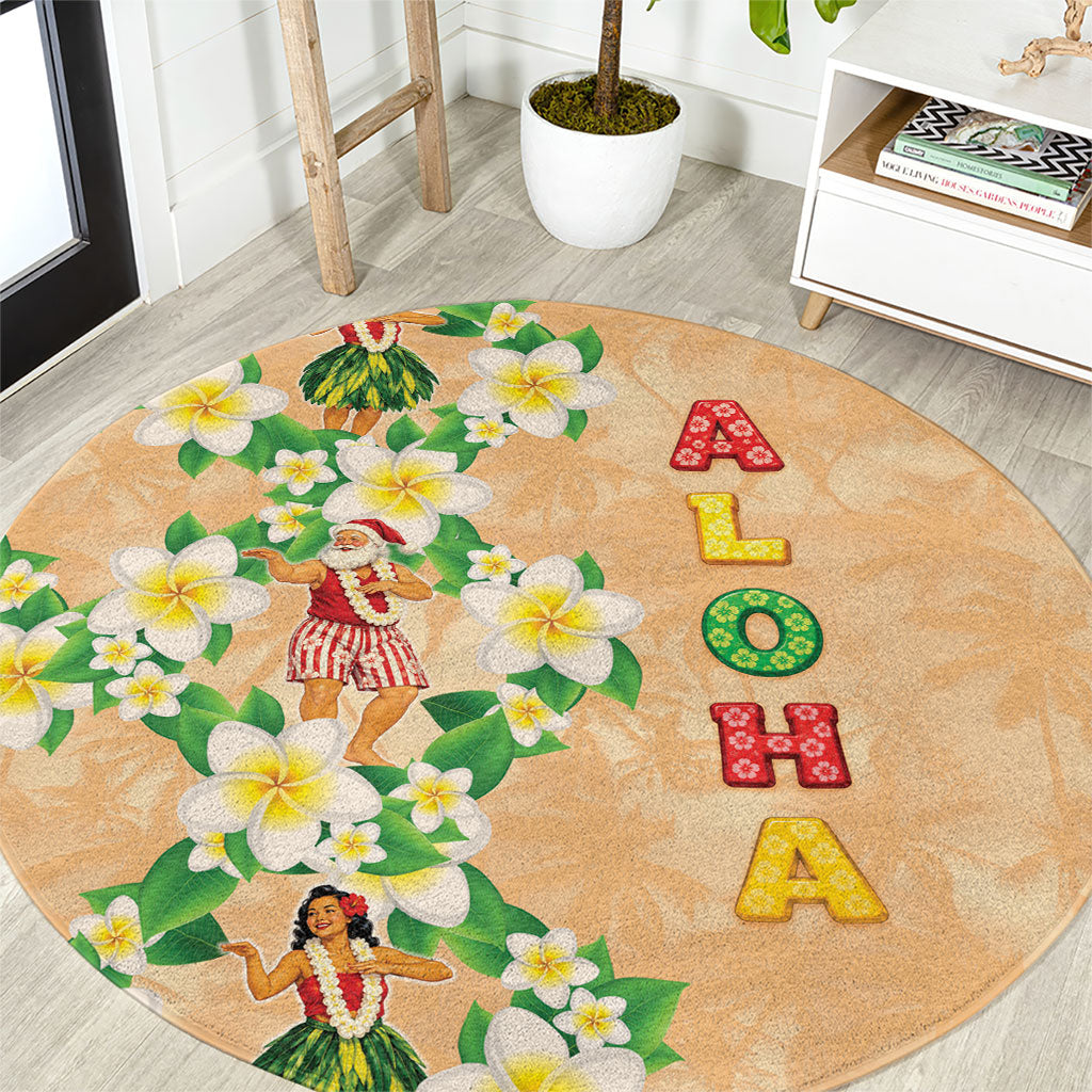 Aloha Hawaii Chilly Christmas Round Carpet Tropical Vibes LT05 Beige - Polynesian Pride