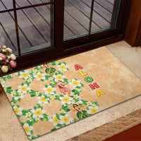 Aloha Hawaii Chilly Christmas Rubber Doormat Tropical Vibes